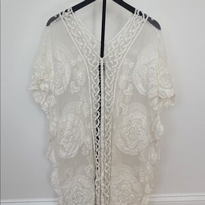 Vince Camuto Ivory Crochet Lace Swim Cover-Up
